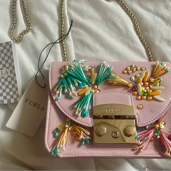 NWT FURLA PINK METROPOLIS CLIVIA MINI CROSSBODY - Picture 6 of 6